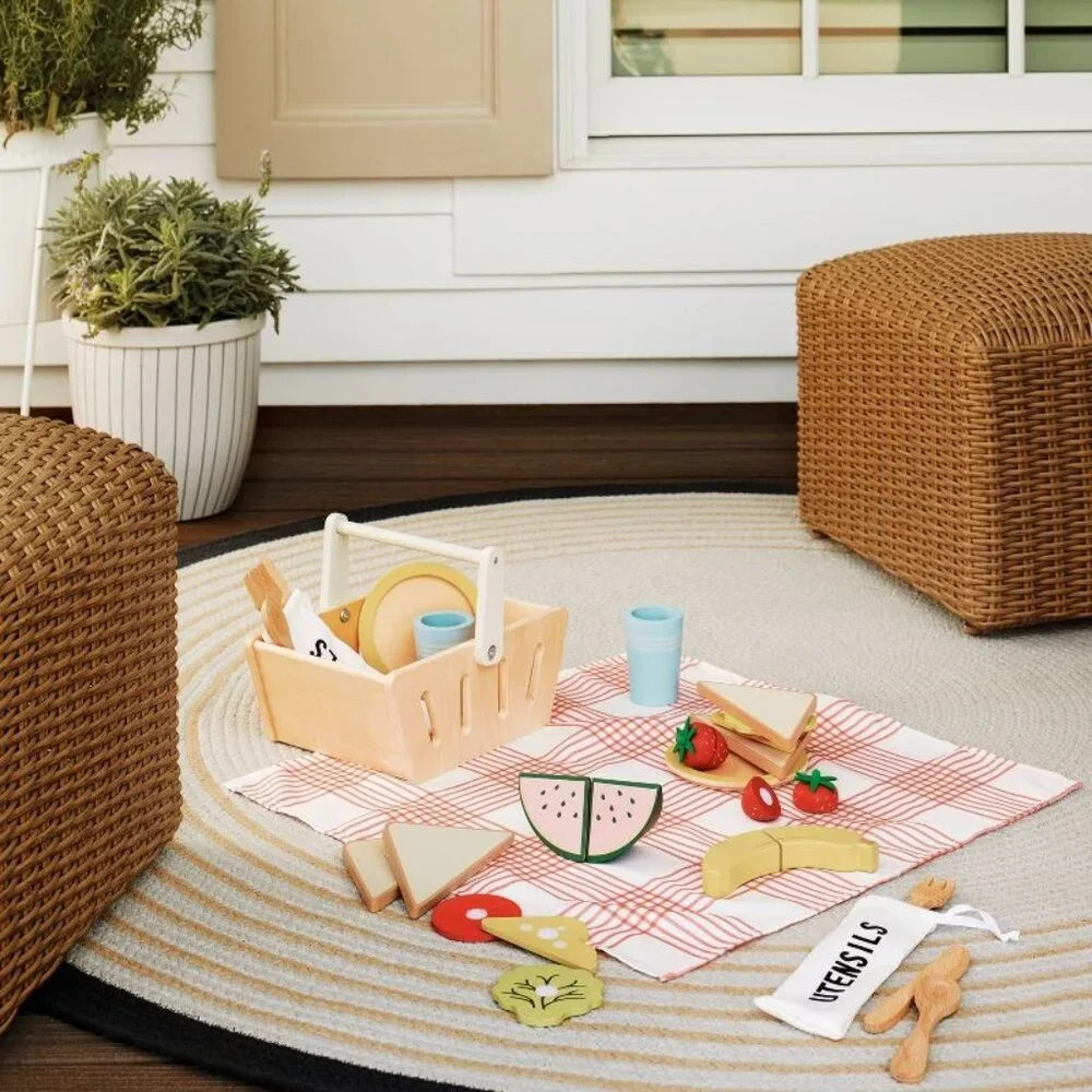 32pc Wooden Toy‎ Picnic Basket Playset – Hearth Hand Magnolia – Target Kids